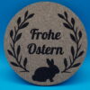 Zeitloser Oster Untersetzer „Frohe Ostern“. Perfekt für Osterbrunch & Tischdeko. Nachhaltig, rund & hitzebeständig – klassisch & stilvoll!