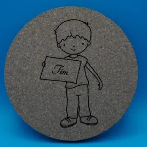 Personalisierter Korkuntersetzer „Schuljunge"