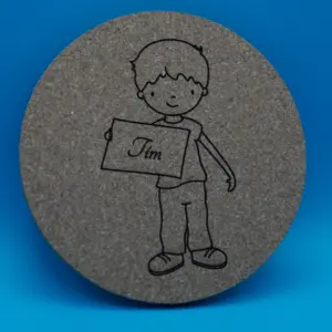 Alternative view of Personalisierter Korkuntersetzer „Schuljunge"