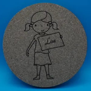 Personalisierter Korkuntersetzer „Schulmädchen"