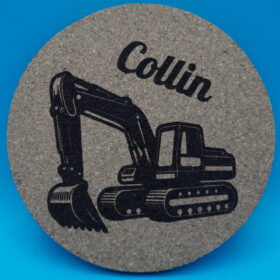 Personalisierter Korkuntersetzer "Bagger"