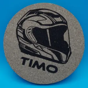 Personalisierter Korkuntersetzer "Helm"