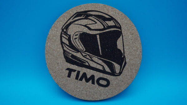 Personalisierter Korkuntersetzer "Helm"