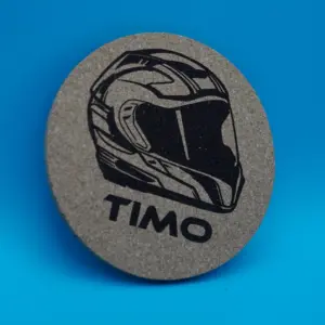 Alternative view of Personalisierter Korkuntersetzer "Helm"