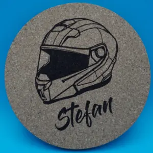 Personalisierter Korkuntersetzer "Helm 2"