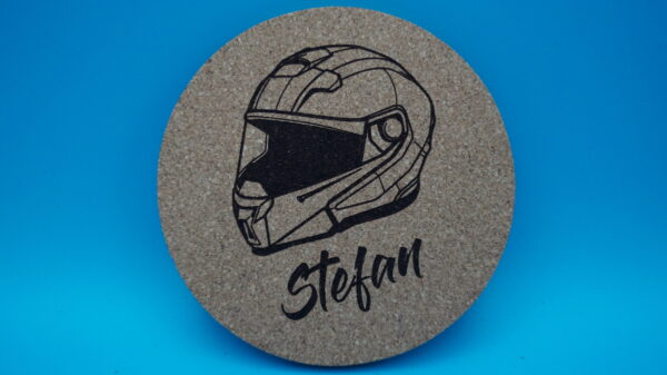 Personalisierter Korkuntersetzer "Helm 2"