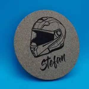 Alternative view of Personalisierter Korkuntersetzer "Helm 2"